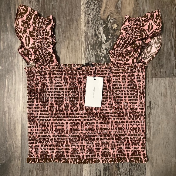 OPT -One Pretty Time Calypso pink/brown Crop top - Picture 8 of 10